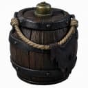 Concept render of a wooden barrel with rope