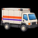 Illustration of a cartoon delivery truck