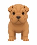Render of a chubby puppy toy